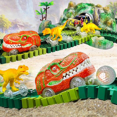 Dinotrack express | dinosaurier-zugabenteuer – kreatives spielset für kinder