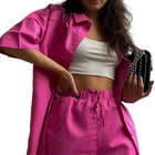 Baumwoll - Zweiteiliges Set Damen-Set mit Langarmbluse und Shorts
