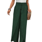 Damenhosen aus Polyester | Weite Hosenbeine | Geometrisches Muster für Alltag und Freizeit | Schmid