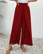 Damenhosen aus Polyester | Weite Hosenbeine | Geometrisches Muster für Alltag und Freizeit | Schmid
