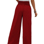 Damenhosen aus Polyester | Weite Hosenbeine | Geometrisches Muster für Alltag und Freizeit | Schmid