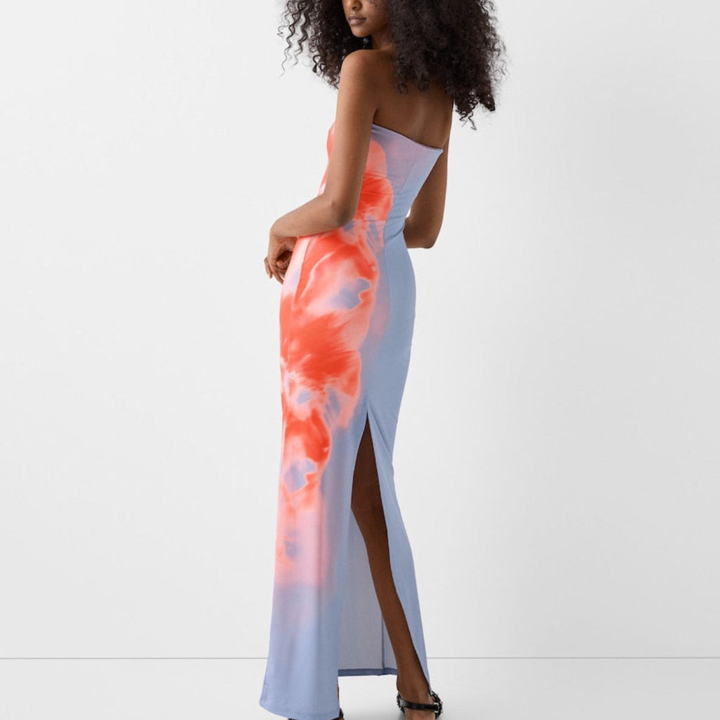 Damen Maxikleid aus Polyester | Trägerloses Maxikleid | Alltag und Urlaub | Schmid