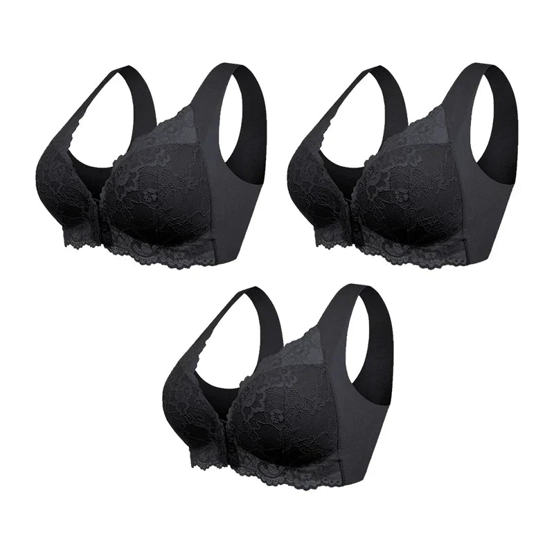 Nahtloser Push-Up BH Mit Frontverschluss | 3er Pack Komfort & Halt