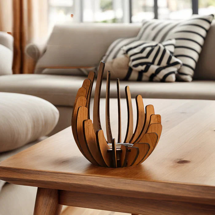 LumoLotus | Bohemian Holz-Lotus Kerzenhalter Für Stilvolle Inneneinrichtung