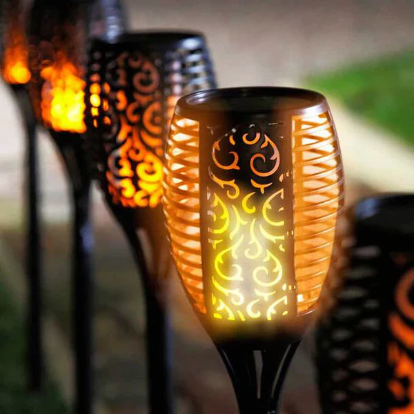 Solar LED Gartenfackel – IP65, Automatisch Ein/Aus, Außenbeleuchtung