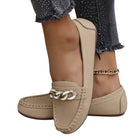 Damen - Slipper  Slip-on Schuhe mit Kettendetail