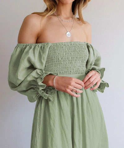 Damen Maxikleid aus Baumwolle | Wendekleid mit V-Ausschnitt | Alltag und Urlaub | Schmid
