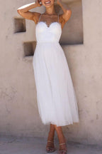 Damen Maxikleid aus Chiffon – ärmellos, Träger, Knöchellang