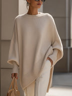 Oversized Poncho für Damen – Strickjacke ‑ Lässiger Übergang