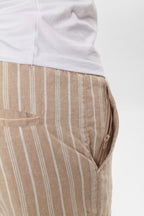 Mono Hør‑Shorts IZZY aus Leinen und Baumwolle mit Elastikbund