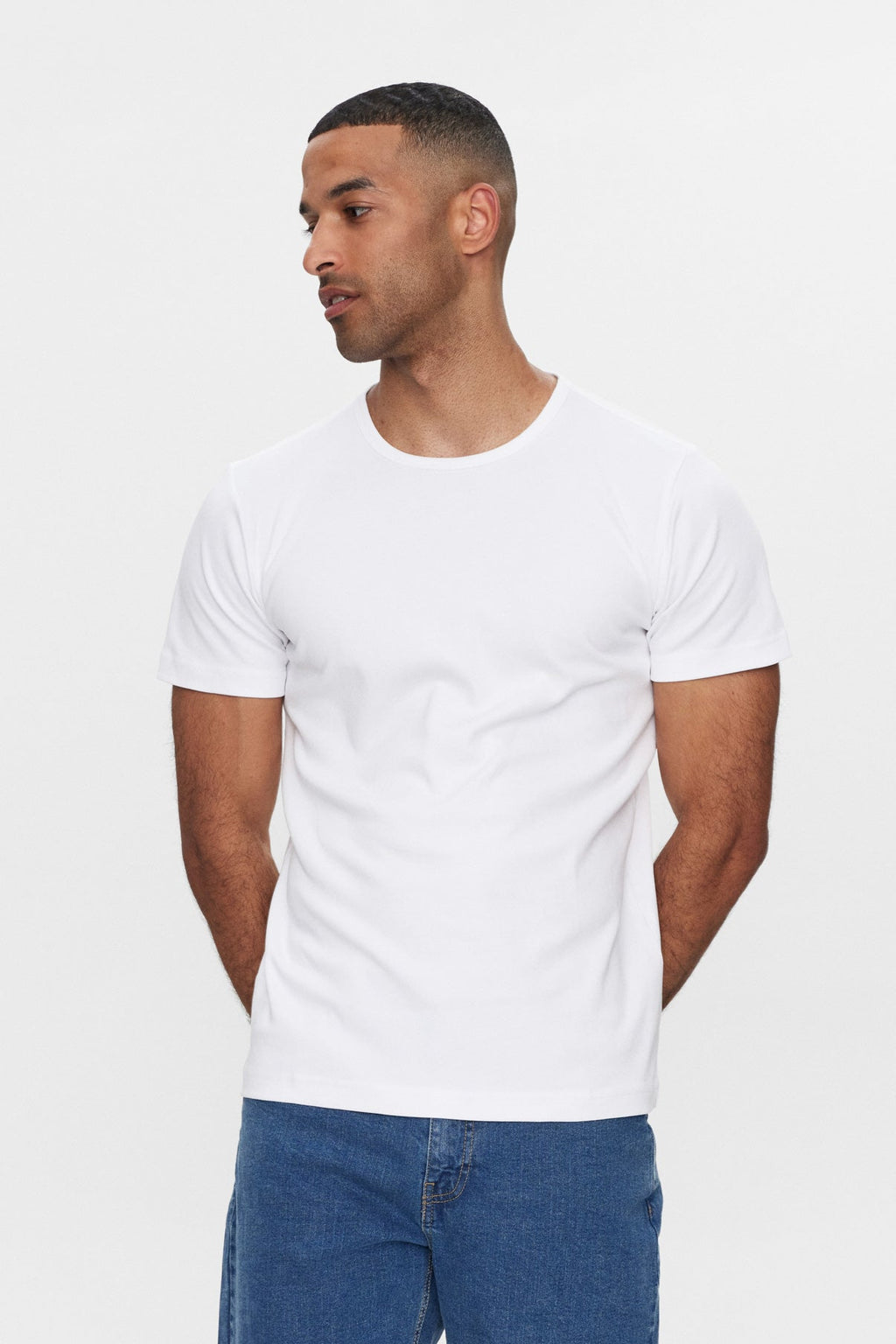 Kantt Kurzarm‑T‑Shirt Sam aus Baumwolle mit Rundhalsausschnitt