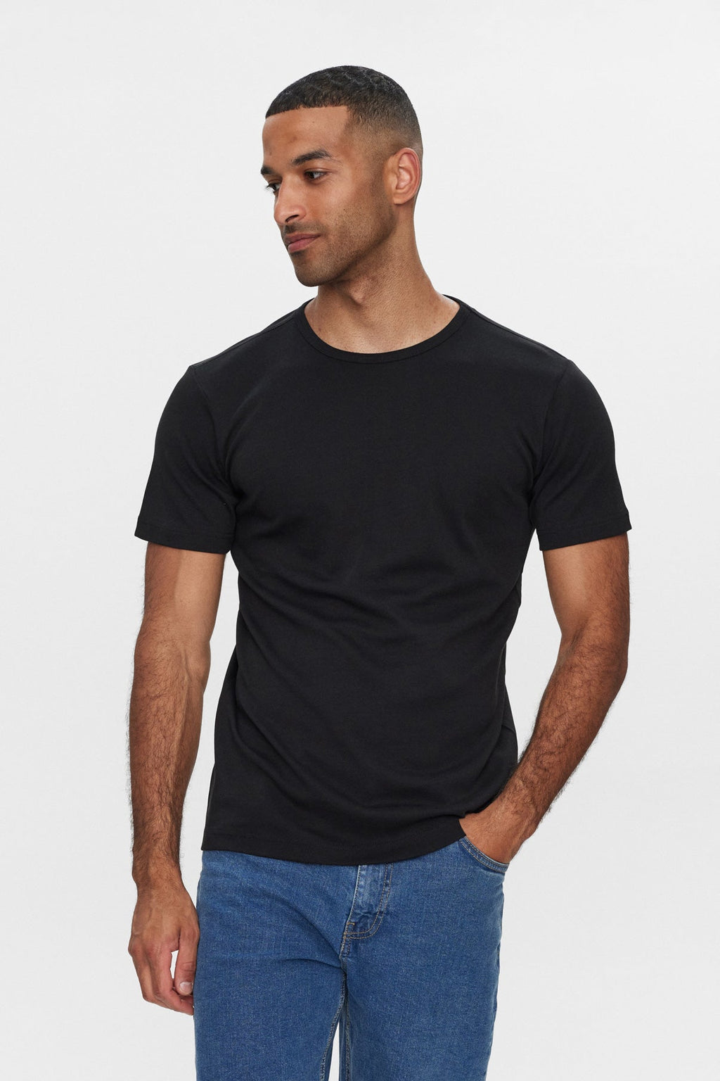 Kantt Kurzarm‑T‑Shirt Sam aus Baumwolle mit Rundhalsausschnitt