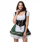 Damen Dirndl Kleid aus Baumwollmischung und Polyester | Mini Trachtenkleid mit Schnüroberteil | Oktoberfest Bekleidung für Festivals | Schmid