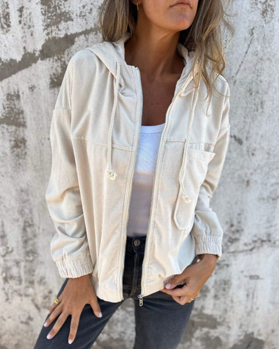 Danna | kapuzenjacke aus cord mit reißverschluss