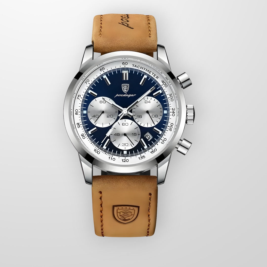 Luxus ‑ Armbanduhr mit selbstleuchtenden Zeigern und Wasserdichtigkeit