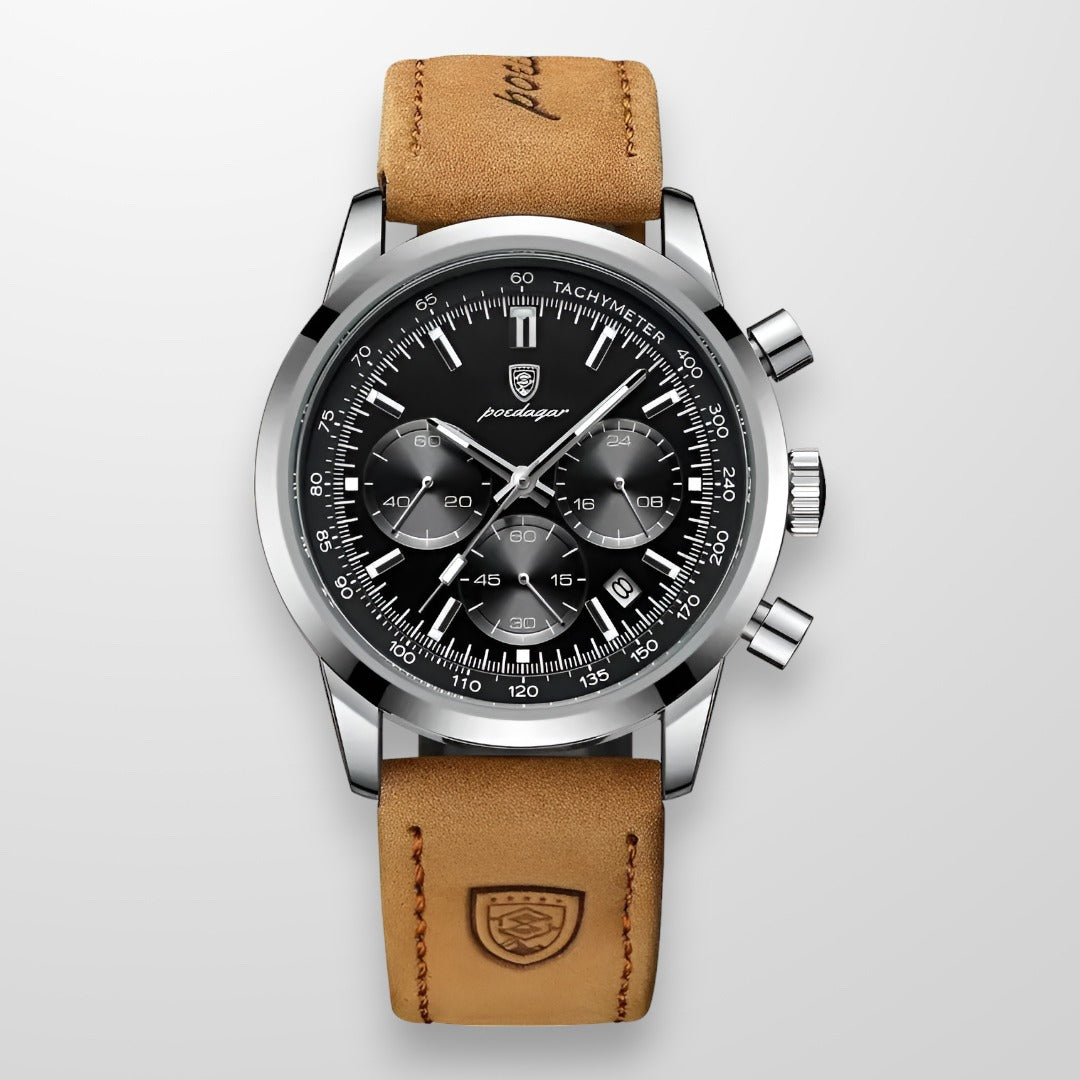 Luxus ‑ Armbanduhr mit selbstleuchtenden Zeigern und Wasserdichtigkeit