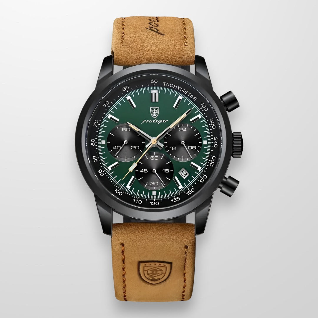 Luxus ‑ Armbanduhr mit selbstleuchtenden Zeigern und Wasserdichtigkeit