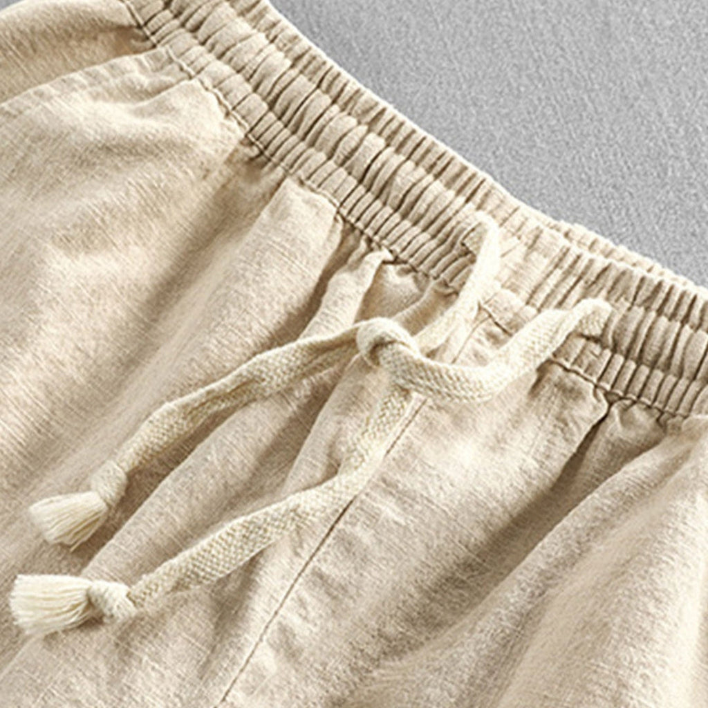 Herren Sommeranzug | Kurzarmhemd mit Geometrischer Struktur und Leinen-Baumwollhose | Alltag und Urlaub | Schmid