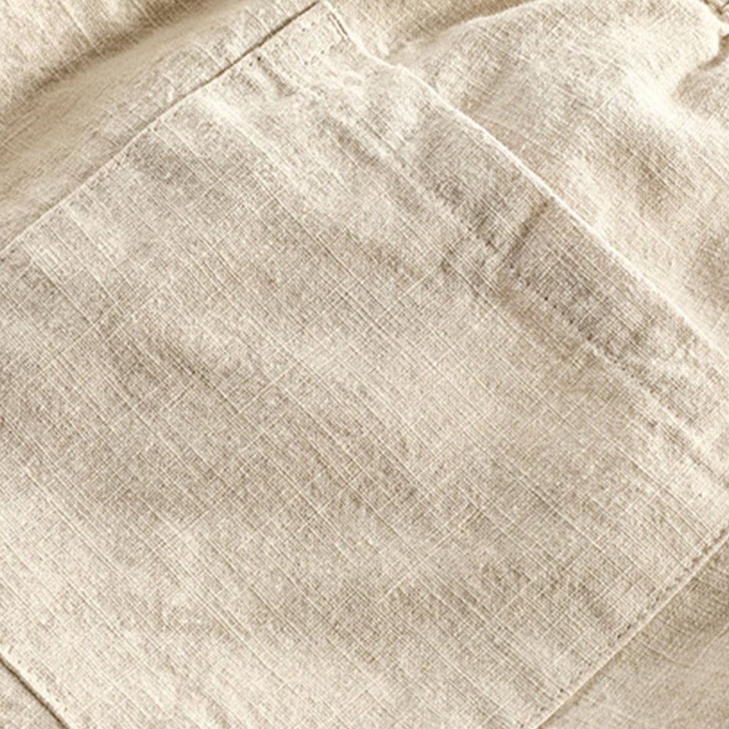 Herren Sommeranzug | Kurzarmhemd mit Geometrischer Struktur und Leinen-Baumwollhose | Alltag und Urlaub | Schmid