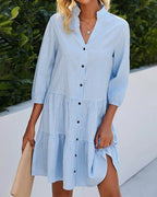 Sommerkleid aus leichtem Polyester – Blumenmuster, Sissi, mehrere Farben