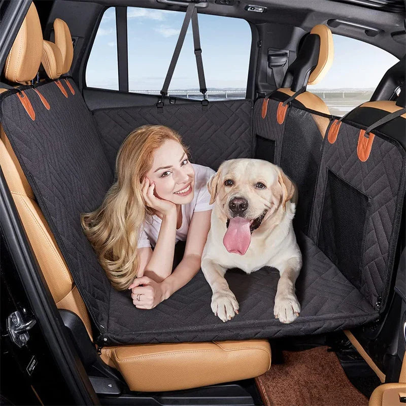Autositzbezug für Hunde mit Harter Unterlage | Wasserdichter Rücksitzschutz mit Rutschhemmendem Design | Reisen mit Haustieren | Schmid