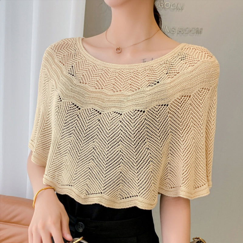 Damen Strick Cover-Up aus Eis-Seide | Leichter Shrug für Ärmellose Oberteile und Badebekleidung | Sommerliches Layering | Schmid
