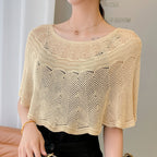 Damen Strick Cover-Up aus Eis-Seide | Leichter Shrug für Ärmellose Oberteile und Badebekleidung | Sommerliches Layering | Schmid
