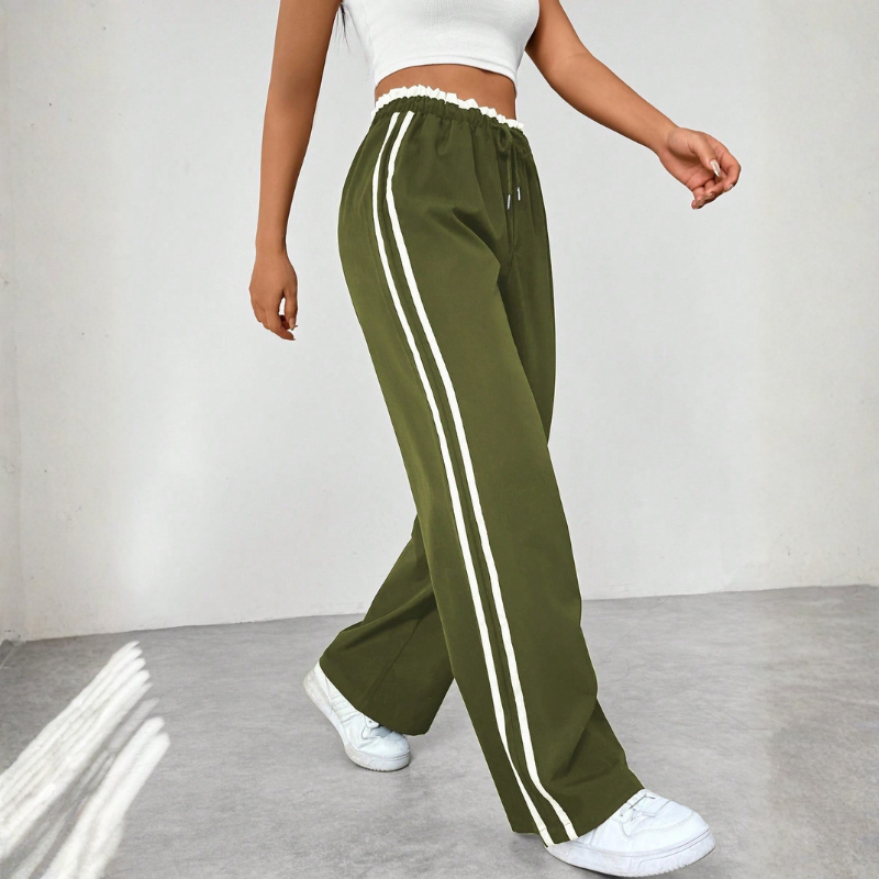 Damenhose | Weite Hose mit Kordelzug | Reguläre Freizeithose für den Alltag | Schmid