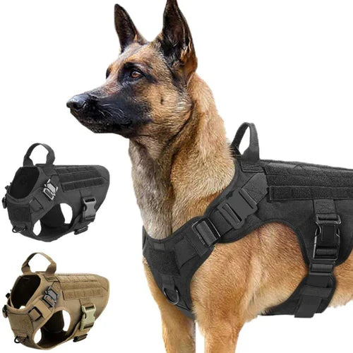 Taktische Hundeweste aus 1050D Nylon | Verstellbares No Pull Hundegeschirr mit D-Ring und Haltegriff | Training und Spaziergänge | Schmid