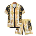 Herren Sommeranzug mit barockinspiriertem Muster | Locker sitzendes Hemd und Shorts für warme Tage | Schmid