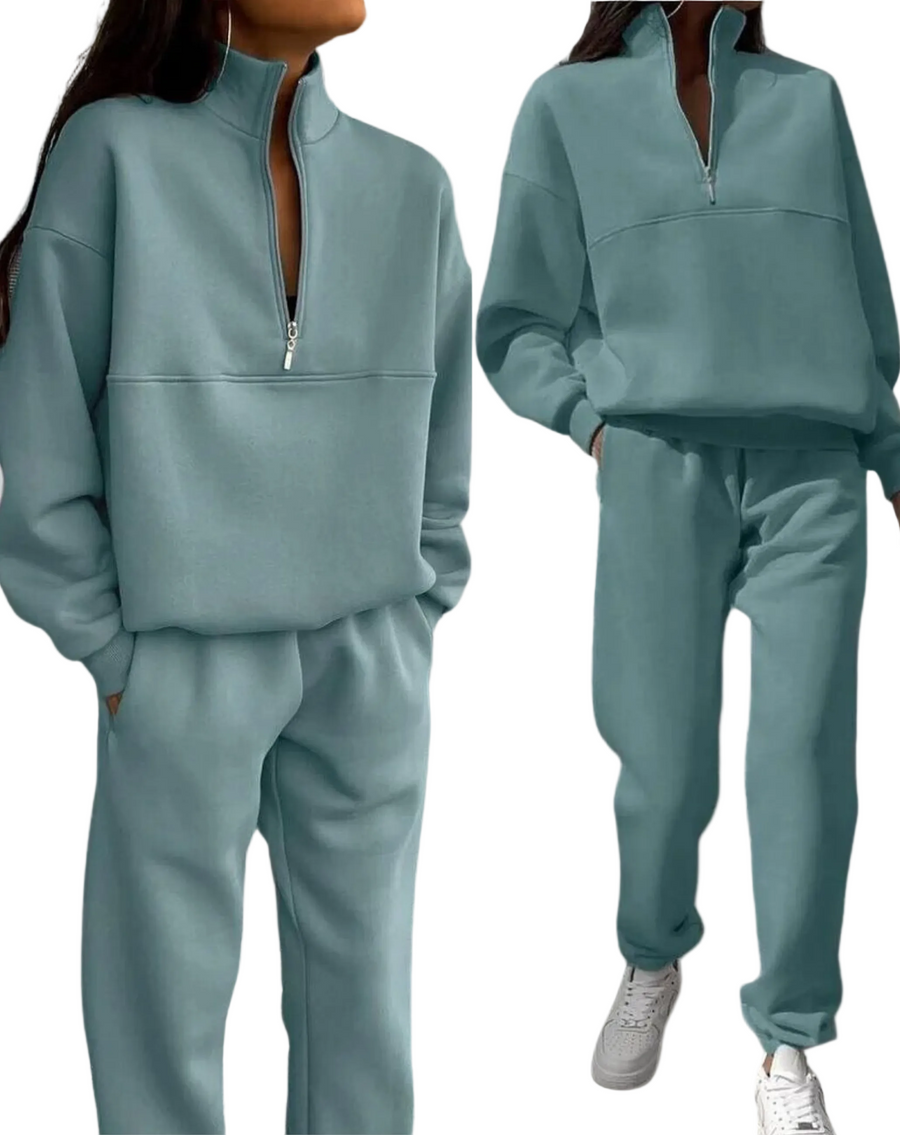 Damen Lounge-Set – Sweatshirt mit Reißverschluss und Hose