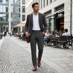 Herrenhose | Slim Fit Hose mit Verstellbarem Bund | Freizeithose für Alltag und Beruf | Schmid