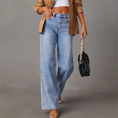 Damen l Jeans mit hoher Taille und geradem Schnitt