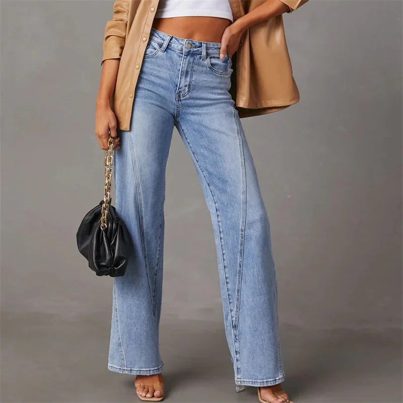 Damen l Jeans mit hoher Taille und geradem Schnitt