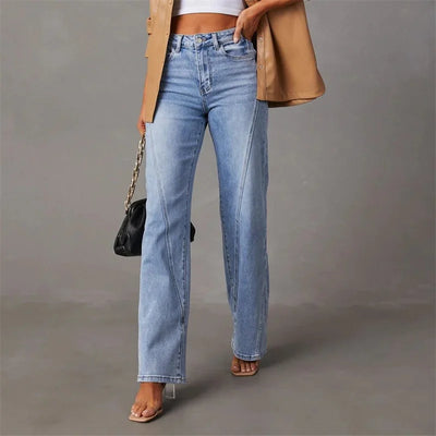 Damen l Jeans mit hoher Taille und geradem Schnitt