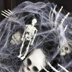 Halloween Schädel Mesh Kranz | Türkranz aus Kunststoff und Polyester mit Schädelakzenten | Wand- und Türdekoration | Schmid