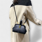Damen Schultertasche aus PU | Strukturierte Handtasche mit Schlossdetail und Schulterriemen | Alltag und Freizeit | Schmid
