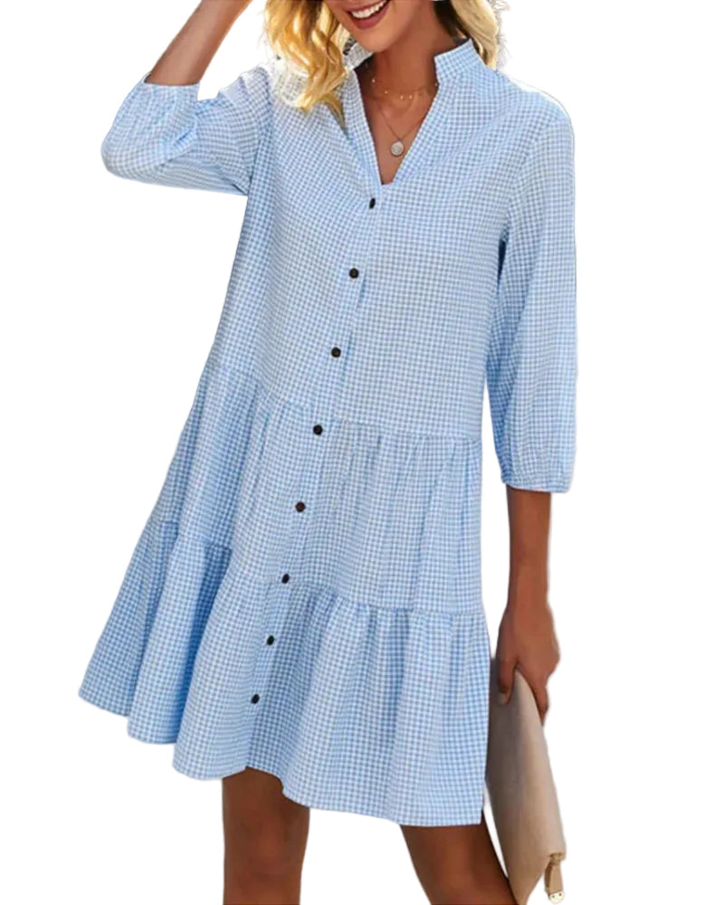 Sommerkleid aus leichtem Polyester – Blumenmuster, Sissi, mehrere Farben