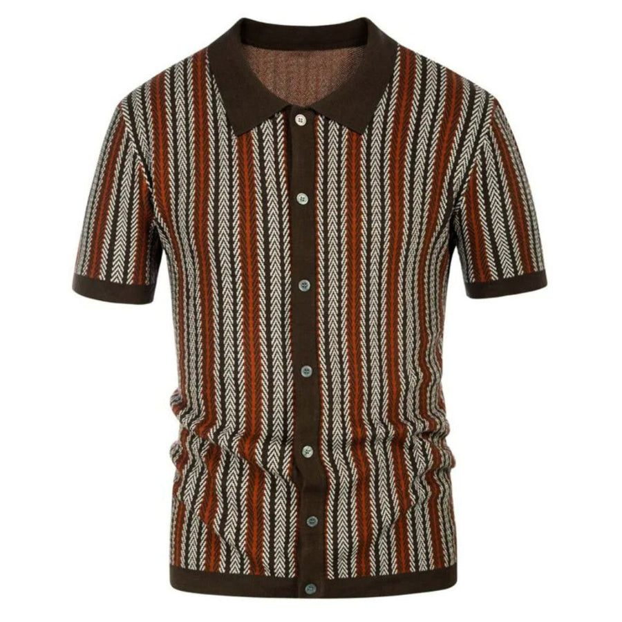 Herren Polo I Polyester | Regular Fit Polo Mit Chevronmuster Und Knopfleiste | Sommergebrauch | Schmid