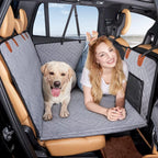 Autositzbezug für Hunde mit Harter Unterlage | Wasserdichter Rücksitzschutz mit Rutschhemmendem Design | Reisen mit Haustieren | Schmid
