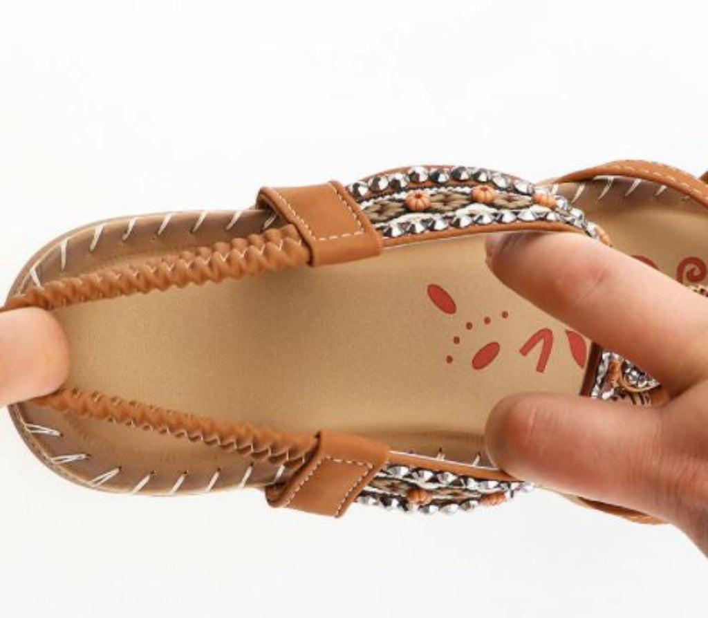 Damen Sandalen aus Synthetischem Material | Offene Zehen Sandalen | Flexible Sohle für Alltag und Freizeit | Schmid