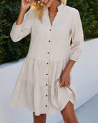 Sommerkleid aus leichtem Polyester – Blumenmuster, Sissi, mehrere Farben