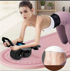 Doppelrad Bauchtrainer mit Ellenbogenstützen | Core Trainingsgerät aus ABS und PVC | Trainingsrad für Krafttraining | Schmid