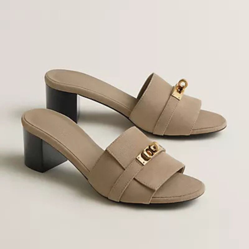 Damen Sandalen | Slip-On Sandalen mit Eckigem Absatz | Reguläre Passform für Alltag und Smart Casual | Schmid