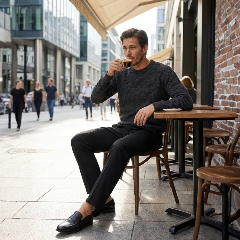 Herrenhose | Slim Fit Hose mit Verstellbarem Bund | Freizeithose für Alltag und Beruf | Schmid
