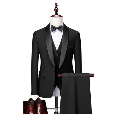 3-teiliges slim fit | anzug-set für herren