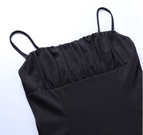 Damen Maxikleid aus Polyester | Ärmelloses Maxikleid | Doppelte Frontschlitze und Verstellbare Träger für Sommer und Festliche Anlässe | Schmid