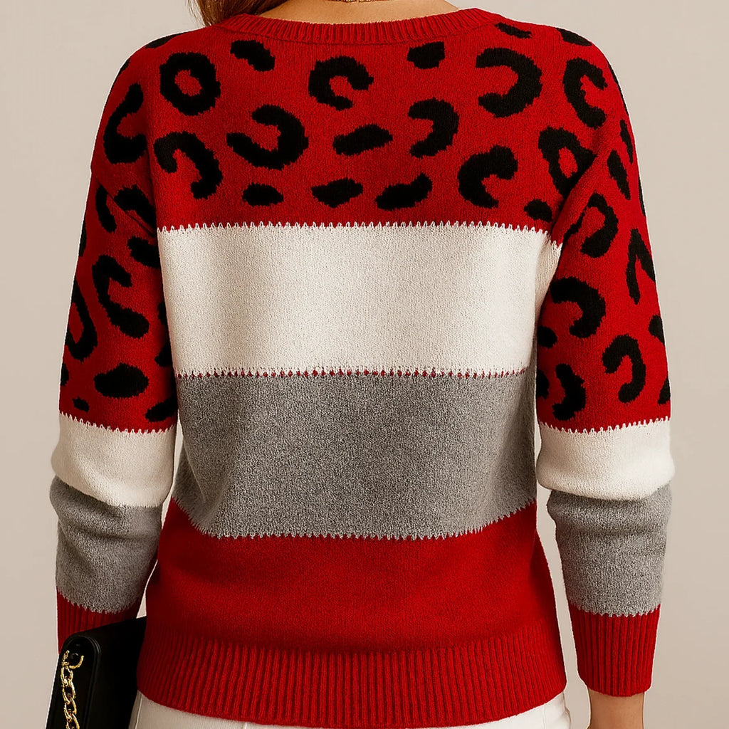 Velora Leo‑Pullover – Damen Langarm Strickpullover