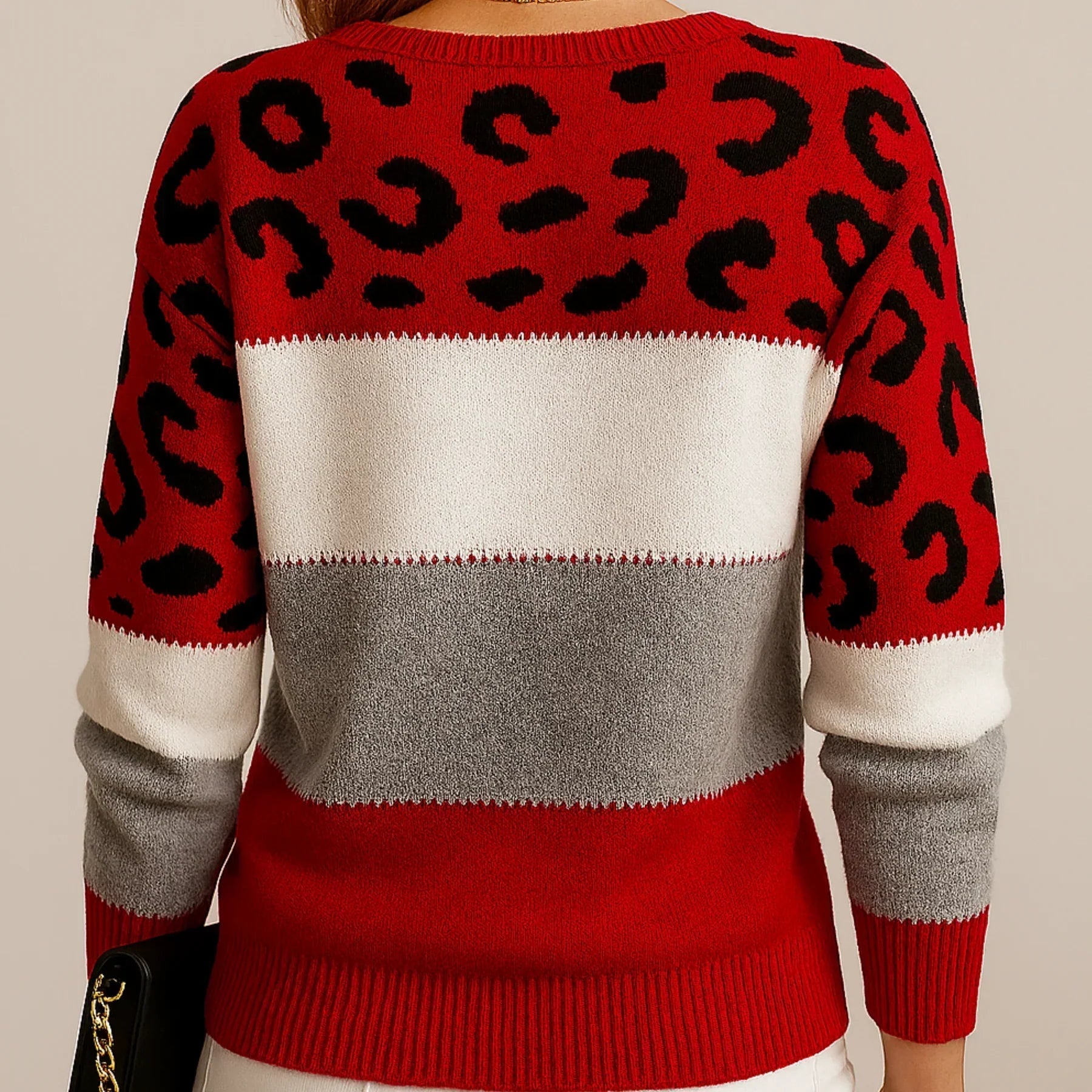 Velora Leo‑Pullover – Damen Langarm Strickpullover