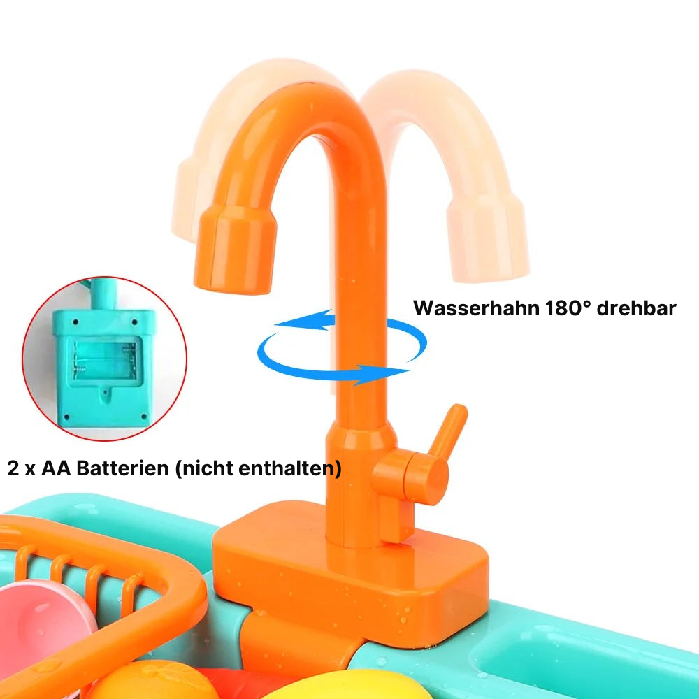 Miniwash pro | realistischer spielzeug-geschirrspüler für kleine küchenhelden